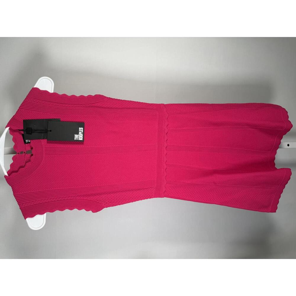 The Kooples Pink Knit Mini Dress Size 2 (US M) Sleeveless Bodycon NWT - Picture 3 of 7